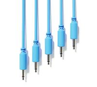 ExcelValley - 5-Pack - Câbles Modulaires Mono Patch - TS 3,5mm 1/8" Eurorack Synthétiseur [Bleu - 150 cm - 59"]