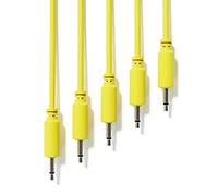 ExcelValley - 5-Pack - Câbles Modulaires Mono Patch - TS 3,5mm 1/8" Eurorack Synthétiseur [Jaune - 20 cm - 8"]
