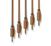 ExcelValley - 5-Pack - Câbles Modulaires Mono Patch - TS 3,5mm 1/8" Eurorack Synthétiseur [Marron - 30 cm - 12"]