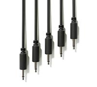 ExcelValley - 5-Pack - Câbles Modulaires Mono Patch - TS 3,5mm 1/8" Eurorack Synthétiseur [Noir - 20 cm - 8"]