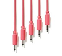 ExcelValley - 5-Pack - Câbles Modulaires Mono Patch - TS 3,5mm 1/8" Eurorack Synthétiseur [Pêche - 30 cm - 12"]