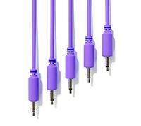 ExcelValley - 5-Pack - Câbles Modulaires Mono Patch - TS 3,5mm 1/8" Eurorack Synthétiseur [Pourpre - 30 cm - 12"]