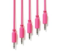 ExcelValley - 5-Pack - Câbles Modulaires Mono Patch - TS 3,5mm 1/8" Eurorack Synthétiseur [Rose - 30 cm - 12"]
