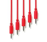 ExcelValley - 5-Pack - Câbles Modulaires Mono Patch - TS 3,5mm 1/8" Eurorack Synthétiseur [Rouge - 180 cm - 71"]