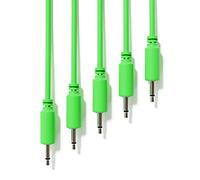 ExcelValley - 5-Pack - Câbles Modulaires Mono Patch - TS 3,5mm 1/8" Eurorack Synthétiseur [Vert - 30 cm - 12"]