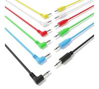 ExcelValley - 6A-Pack Câbles Hybride Modulaires Mono Patch TS 3,5mm 1/8"Eurorack Synth Synthétiseur [30cm 12"]