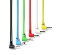 ExcelValley - 6A-Pack - Câbles Modulaires Mono Patch à Angle Droit - 3,5mm 1/8" Eurorack Synthétiseur [20 cm - 7.87"]