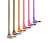 ExcelValley - 6B-Pack - Câbles Modulaires Mono Patch à Angle Droit - 3,5mm 1/8" Eurorack Synthétiseur [200 cm - 79"]