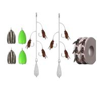 Exches pour pêche à la mouche pour perche, exches portables pour eaux douces, portatives réalistes multi hameçons outils pour attirer les poissons pour pêcheurs eaux salées et douces lac rivière étang