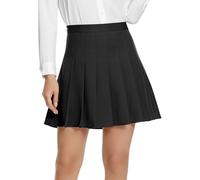 EXCHIC Femmes Collège Vent Taille Haute Plissé Mini Jupe Décontractée A-Line Skate Jupes avec Doublure Pantalons