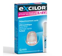 EXCILOR® - EASY Traitement de la Mycose De l’Ongle Déjaunissement actif Pratique Sans Limer Séchage rapide 1x/jour Vernis À Ongles Médicinal 3,3 ml