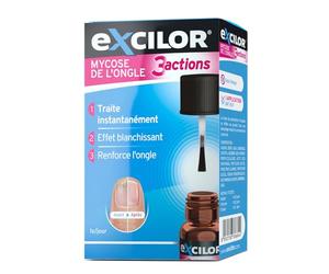 EXCILOR - Mycose de l’ongle 3 Actions - Traite, Blanchit*, Renforce - 7ml | Agit contre la mycose de l’ongle, aide à réduire le jaunissement - Flacon de plus de 400 applications