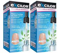 EXCILOR - Sérum Ongles Régénérant Répare & Protège Les Abîmés Décolorés Formule Brevetée Ingrédient Actif D'Origine Végétale Testé Dermatologiquement 10ml Gel(S) 2x10 ml