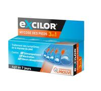 EXCILOR - Soin Efficace Pieds Contre Mycose, Soulagement Rapide des Démangeaisons (Tube 15mL) - lot de 2 - Vendu par Lot