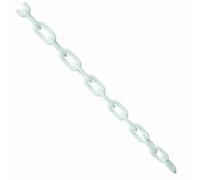 ExcInter Chaîne en plastique blanc 10 mm x 6 mm avec revêtement décoratif pour clôture de jardin, avertissement, espace de stationnement, couleurs assorties