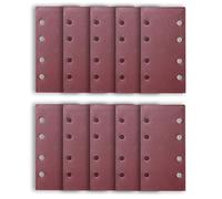 ExcInter Lot de 10 feuilles de papier abrasif 93 x 185 mm, 8 trous, grain 120, pour ponceuse orbitale rectangulaire