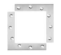 ExcInter Lot de 2 équerres plates en forme de L en acier inoxydable 150 x 150 mm