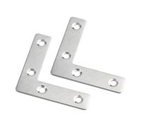 ExcInter Lot de 2 équerres plates en forme de L en acier inoxydable 60 x 60 mm