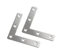 ExcInter Lot de 2 équerres plates en forme de L en acier inoxydable 80 x 80 mm
