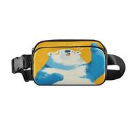 Excited Sac à bandoulière tendance pour homme et femme Motif ours polaire bleu résistant à l'eau avec sangle réglable pour voyage, gym, travail, ours polaire bleu excité, taille 1, Ours polaire bleu