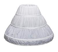 EXCLEN Jupon A-Line 3 cerceaux une couche pour fille avec bordure en dentelle crinoline Taille réglable pour enfants de 4 à 6 ans Blanc, blanc, 110 cm