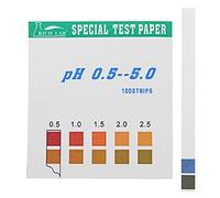 ExcLent Precision Ph Test Strips Short Range 0.5-5.0 Indicator Paper Tester 100 Strips Boxed W/Color Chart