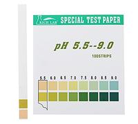 ExcLent Precision Ph Test Strips Short Range 5.5-9.0 Indicateur Paper Tester 100 Bandes Boxed W/Tableau Des Couleurs