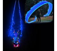 EXCLURA Cerf Volant Ensemble de Poi Dragon LED pour la Danse du Dragon Lumineuse, 8 m/10 m, Ruban Soyeux + Tête de Dragon + Corde pour Balancer + Sac de Transport(Blue,10 m (33 ft))