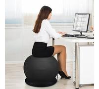 EXCLURA Chaise Ballon Chaise Ballon d’Exercice pour Bureau, Chaise de Yoga Anti-Explosion avec Base en Anneau, Siège de Stabilité Ergonomique pour Renforcement du Tronc(65 cm (25 5/8"))