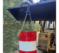 EXCLURA Élévateur de Fût à Chaîne Pince de Levage à Tambour à Chaîne pour Grue/Chariot Élévateur, Pince pour Baril D'huile avec Pinces de Levage Autobloquantes, Pinces à Élingue à Chaîne