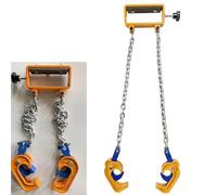 EXCLURA Élévateur de Fût à Chaîne Pince de Levage de Fûts d'une Capacité de 500 kg, Pince de Levage à 2 Crochets avec Élingue à Chaîne, Outil de Transport de Fûts par Grue/Chariot Élévateur