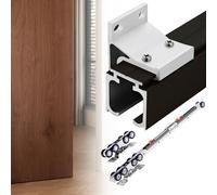 EXCLURA Kit Porte Coulissante Rail Coulissant pour Porte Coulissante à Fixation Murale avec Fermeture Douce, Kit de Quincaillerie Intérieur pour Porte Coulissante Simple(Black,80inch/203.2cm)