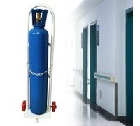 EXCLURA Porte-Bouteilles D'OxygèNe Support de Bouteille D'oxygène Portable avec Roues, Chariot de Transport de Bouteille de Gaz Industriel et Médical, Chariot de Bouteille D'oxygène(H-110cm(43 1/4"))