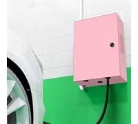 EXCLURA Poteau de Borne de Recharge Boîtier de Verrouillage Rose pour Borne de Recharge de Véhicule Électrique, Enceinte Sécurisée pour Station de Recharge de Voiture, Résistant aux Intempéries