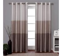 Exclusive Home Curtains Exclusif Maison Rideaux Exclusif Maison Chateau rayés Grommet Top fenêtre Panneau de Rideau Paire, Polyester, Taupe, 54x84