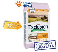 Exclusion Chien Mediterraneo LIGHT Adulte Race Moyenne avec Poulet 12,5 kg
