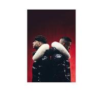 Exclusive Art Poster populaire Rappeur Sfera Ebbasta Shiva Santana Money Gang Hip Hop Cool Portrait Poster 2 toiles Décoration murale pour salon chambre à coucher 61 x 91,4 cm