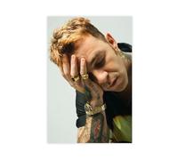 Exclusive Art Poster sur toile Portrait célèbre rappeur chanteur Salmo - Décoration pour chambre à coucher, bureau, chambre - Cadeau - 50 x 75 cm