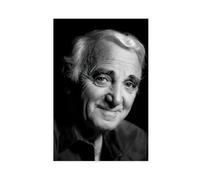Exclusive Art Poster sur toile représentant le chanteur influent Charles Aznavour - Décoration murale pour salon, chambre à coucher - 20 x 30 cm
