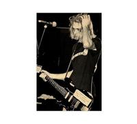 Exclusive Art Poster vintage sur toile représentant Kurt Cobain Nirvana 90S pour décoration de chambre à coucher, bureau, chambre, cadeau (50 x 75 cm)