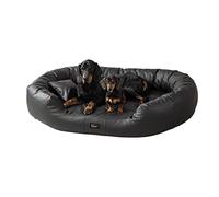 exclusive BED Nancy Panier pour Chien en Cuir écologique orthopédique L-XXL 4 Couleurs, Durable, antidérapant, résistant à l'abrasion, indéchirable (L, Noir)