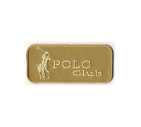 Exclusive Embroidered Motif 'Polo Club' beige, for ironing on by TOKO-Kurzwaren
