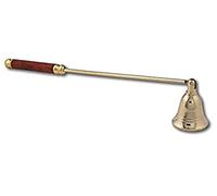 Exclusive Global Éteignoir à bougie en laiton avec manche en bois 28 cm de long avec cloche à charnière