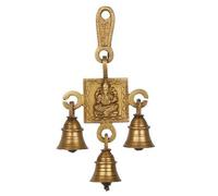 Exclusive Global Religious 3 cloches Puja vintage en laiton à suspendre - Temple hindou Dieu Ganesh