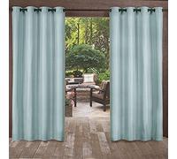 Exclusive Home Biscayne Paire de Rideaux de fenêtre à œillets, Polyester, Bleu Piscine, W 54" x L 108" (2 Panels)