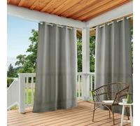 Exclusive Home Cabana Lot de 2 Rideaux d'intérieur et d'extérieur Gris Moyen 137,2 x 213,4 cm