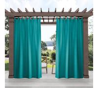 Exclusive Home Cabana Paire de Rideaux à Pattes Auto-agrippantes pour intérieur/extérieur filtrant la lumière, 137,2 x 213,4 cm, Bleu Sarcelle