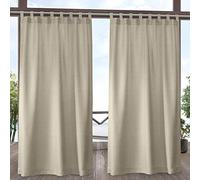 Exclusive Home Curtains Biscayne Rideaux à Pattes texturés pour intérieur/extérieur Bicolore 137 x 274 cm Naturel