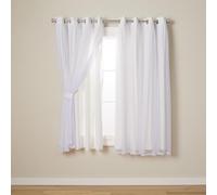 Exclusive Home Curtains Catarina Paire de Rideaux occultants et Transparents à œillets, Tissu, Blanc Hivernal, 52x63