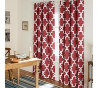 Exclusive Home Curtains Exclusif Maison Rideaux Ferronnerie en Satin de Coton tissé fenêtre Panneau de Rideau Paire, Polyester, Bordeaux, 52x96